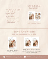 Photo Christmas Card Template | Minimalist Christmas Card