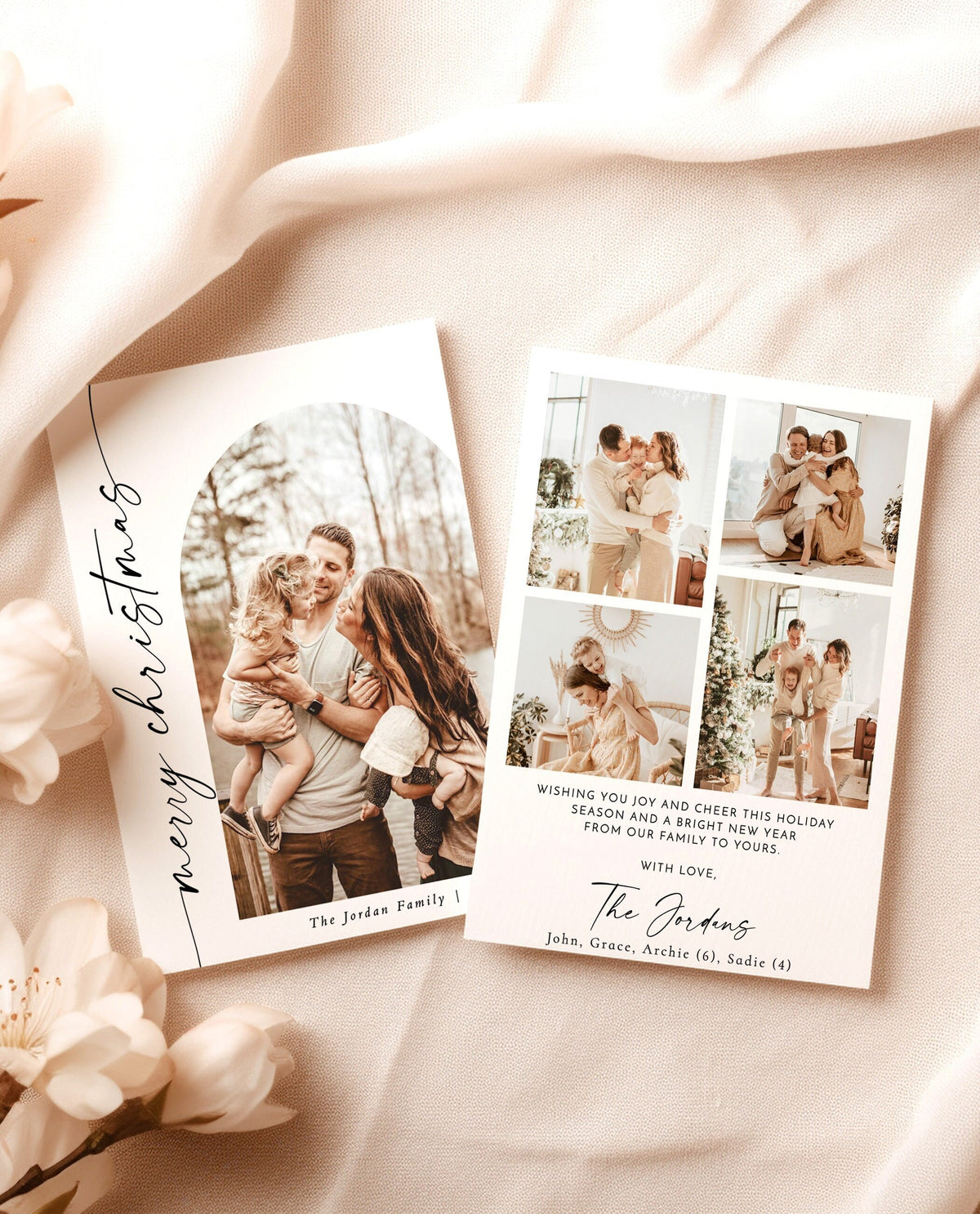 Photo Christmas Card Template | Boho Holiday Card