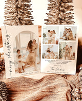 Photo Christmas Card Template | Boho Holiday Card | Minimalist Christmas Card | Arch Christmas Card | Merry Christmas | Editable Template M9