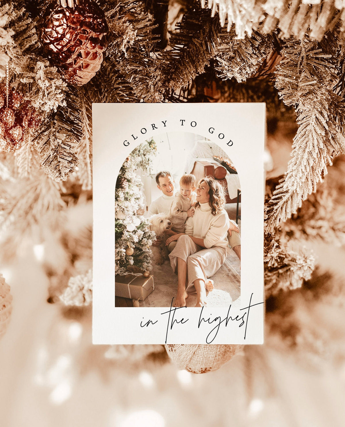 Photo Christmas Card Template | Boho Holiday Card