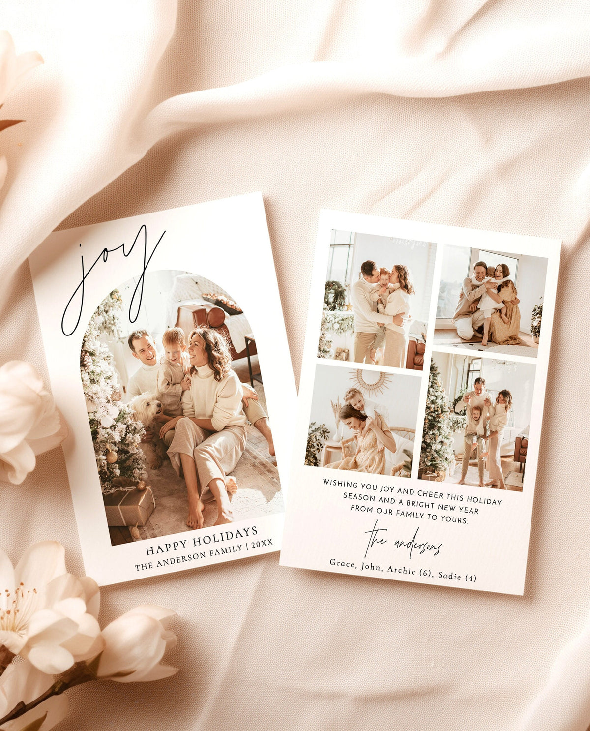 Photo Christmas Card Template | Boho Holiday Card