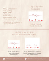 Strawberry Thank You Card Template Girl Baby Shower Thank You Berry First Birthday Thank You Card Berry Sweet Baby Shower Thank You Card B7