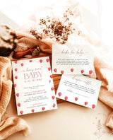 Strawberry Baby Shower Invitation Template | Berry Sweet Baby on the Way Invite