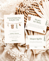 Boy Baby Shower Invitation Template | Sage Green Baby Invite