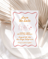 Save the Date Template | Wavy Hand Drawn Save the Date