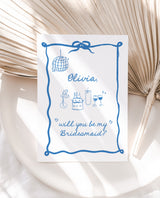 Bridesmaid Proposal Card Template | Will You Be My Bridesmaid