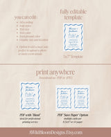 Handwritten Wedding Invite Template | Wavy Border Invite