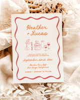 Handwritten Wedding Invite Template | Wavy Border Invite