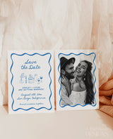 Save the Date Template | Wavy Hand Drawn Save the Date