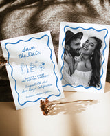 Save the Date Template | Wavy Hand Drawn Save the Date