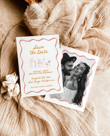 Save the Date Template | Wavy Hand Drawn Save the Date