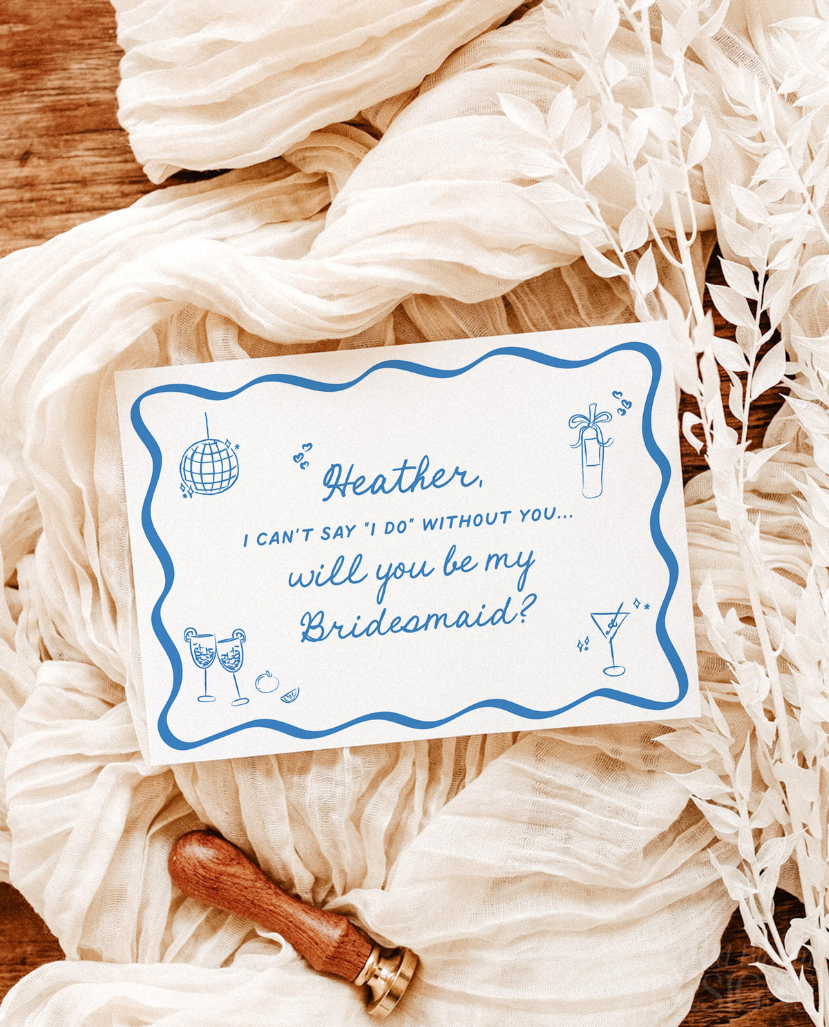 Bridesmaid Proposal Card Template | Will You Be My Bridesmaid