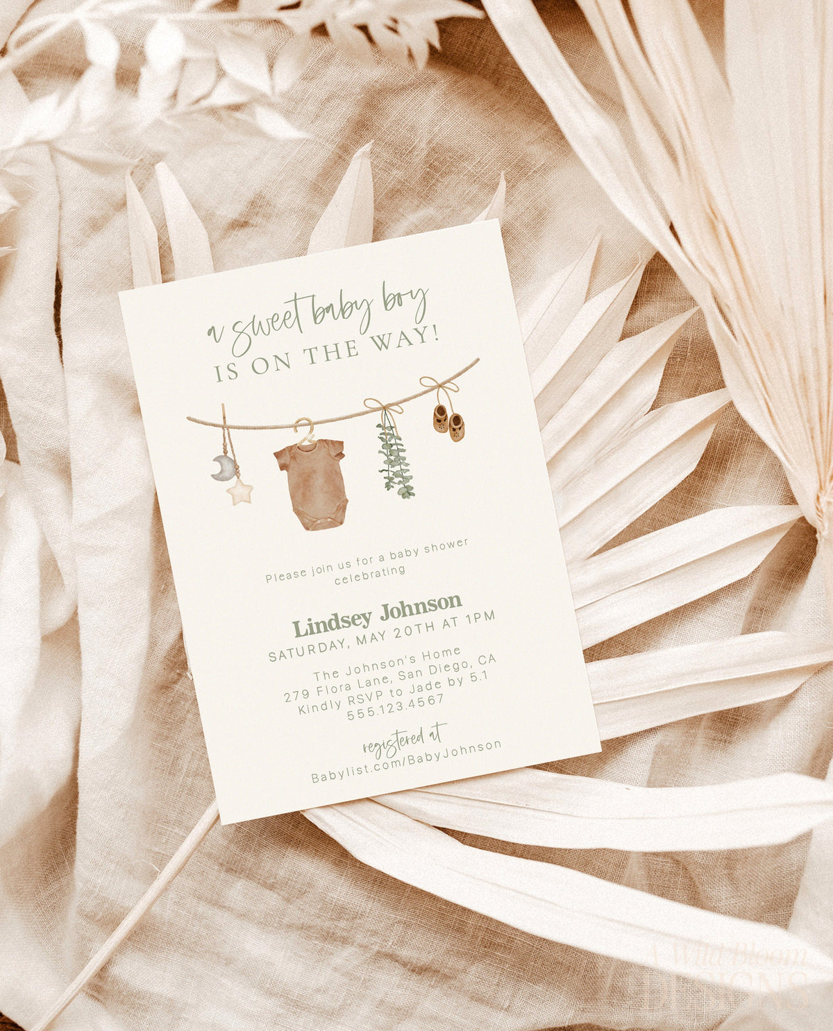 Boy Baby Shower Invitation Template | Boy Baby Shower