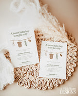 Boy Baby Shower Invitation Template | Sage Green Baby Invite