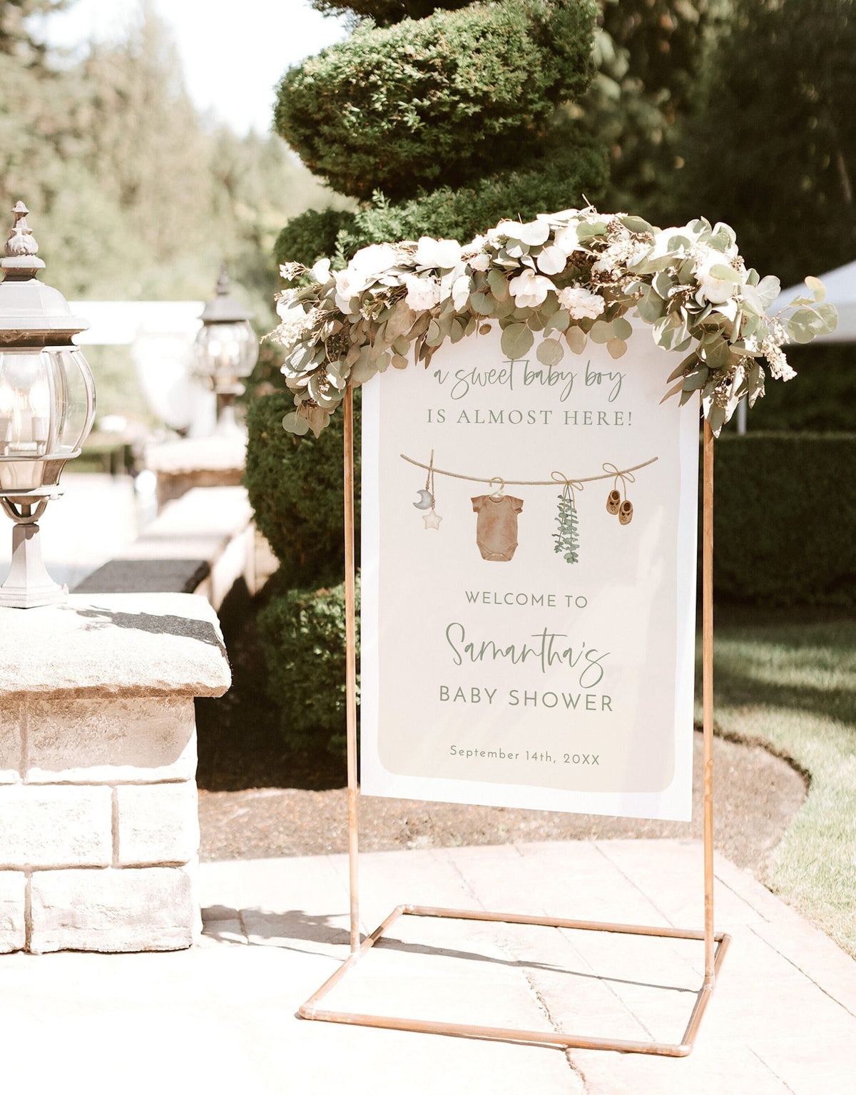 Boy Baby Shower Welcome Sign | Boho Baby Shower