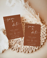 Terracotta Save the Date Template | Minimalist Save the Date Invite