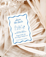 Save the Date Template | Wavy Hand Drawn Save the Date
