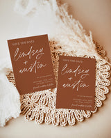 Terracotta Save the Date Template | Minimalist Save the Date Invite