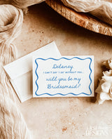 Bridesmaid Proposal Card Template | Will You Be My Bridesmaid
