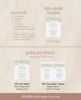 Bridal Shower Invitation Template | Wildflower Bridal Shower Invite