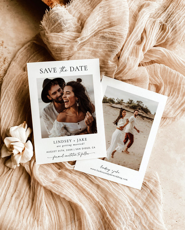 Minimalist Save the Date Template | Photo Save the Date Invite | Simple Save the Date | Boho Save the Date Cards | Editable Template | M9