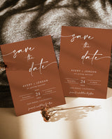 Terracotta Save the Date Template | Minimalist Save the Date Invite