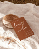 Terracotta Save the Date Template | Minimalist Save the Date Invite