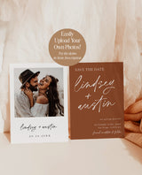 Photo Save the Date Invitation | Modern Terracotta Save the Date