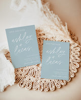 Blue Save the Dates | Modern Minimalist Wedding Save the Date
